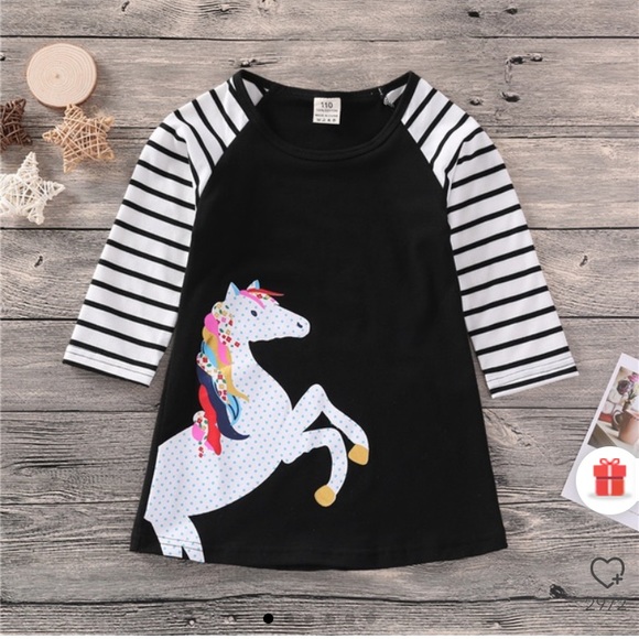 Other - Girl Unicorn Long-sleeve Dress